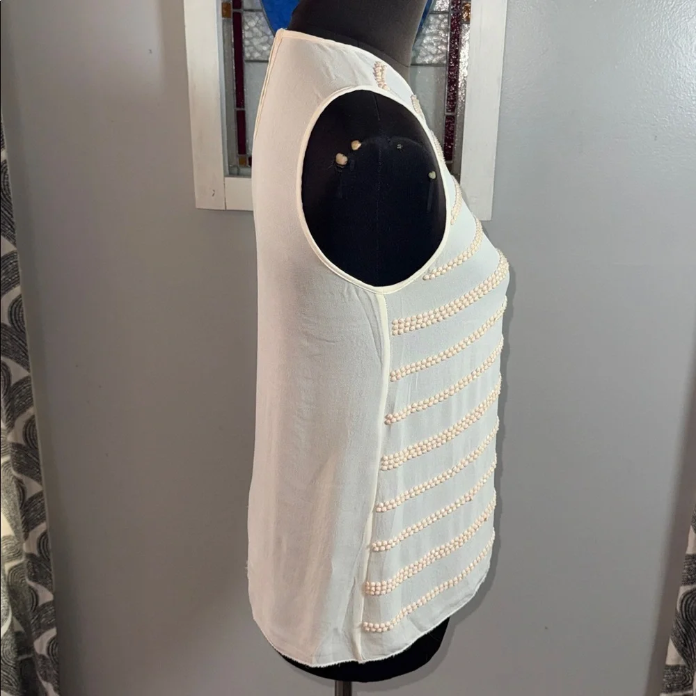 L'AGENCE Silk Beaded Stripe Sleeveless Blouse SZ S - Picture 8 of 10